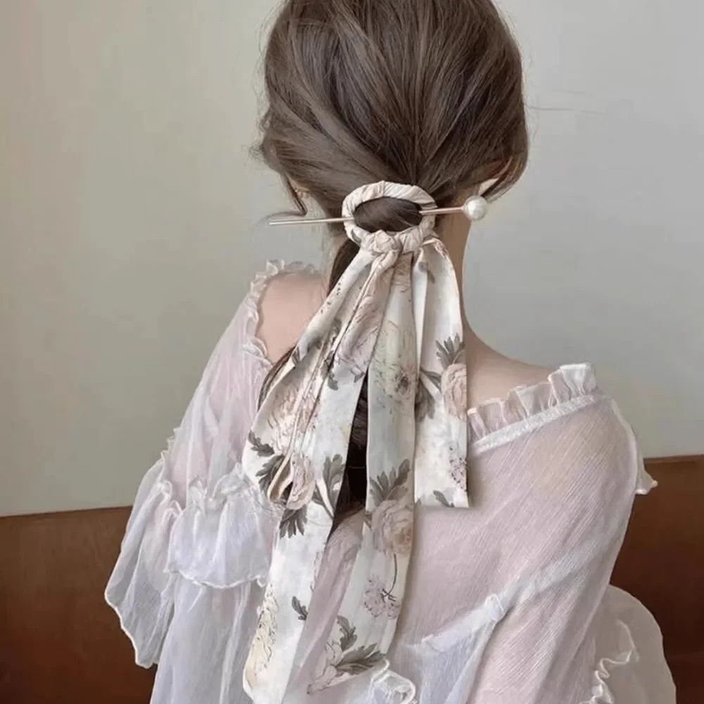Floral Tie Scrunchie Hair Accessory N1461